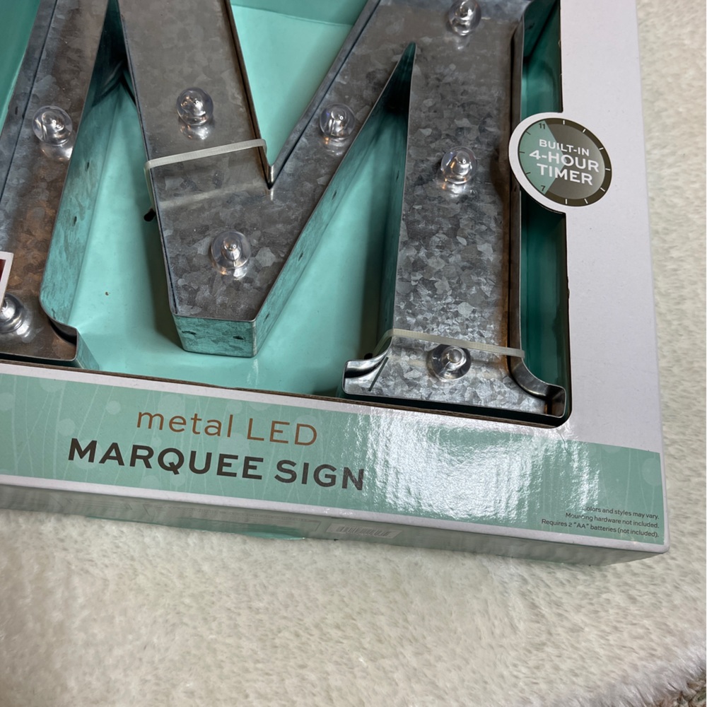 Home Collection “M” Marquee Metal LED Sign - Picture 13 of 16